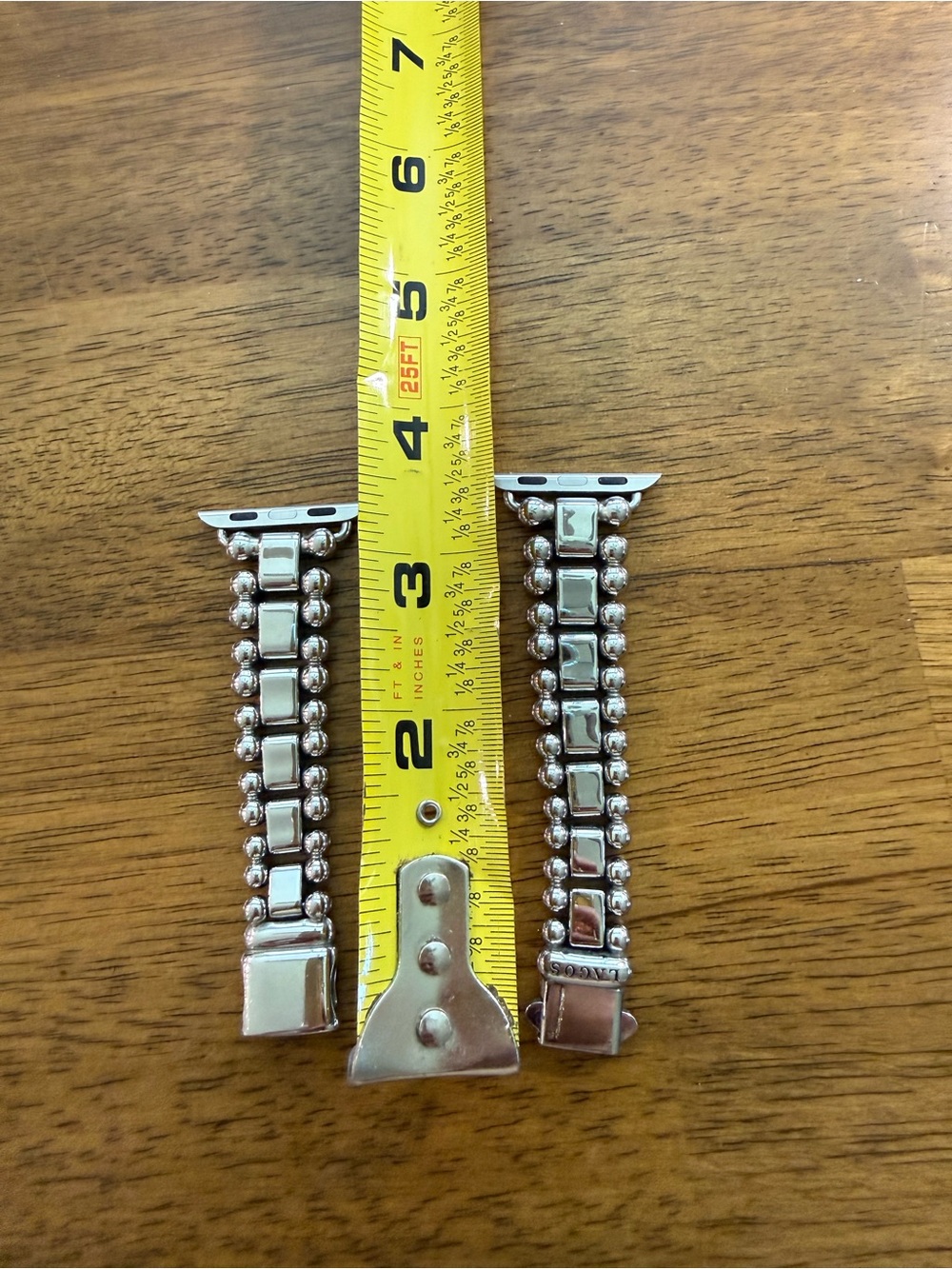 Lagos Caviar Apple Watch Band in stainless steel. - Picture 4 of 6